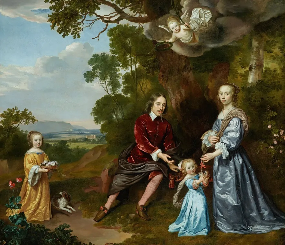 Portrait Of The Van Der Graeff Family Wall Art by Jan Mijtens - High-Resolution Digital Print