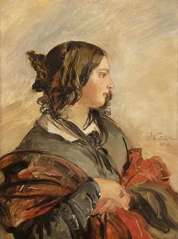 Portrait Of The Young Queen Victoria Wall Art by Franz Xaver Winterhalter - High-Resolution Digital Print