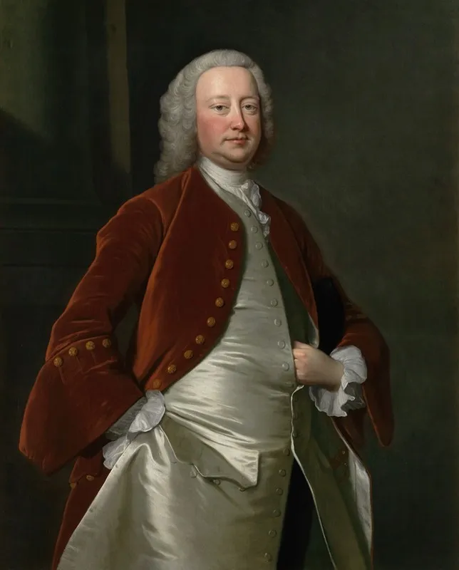 Portrait Of Thomas Popham D 1749 Of Bagborough Somerset