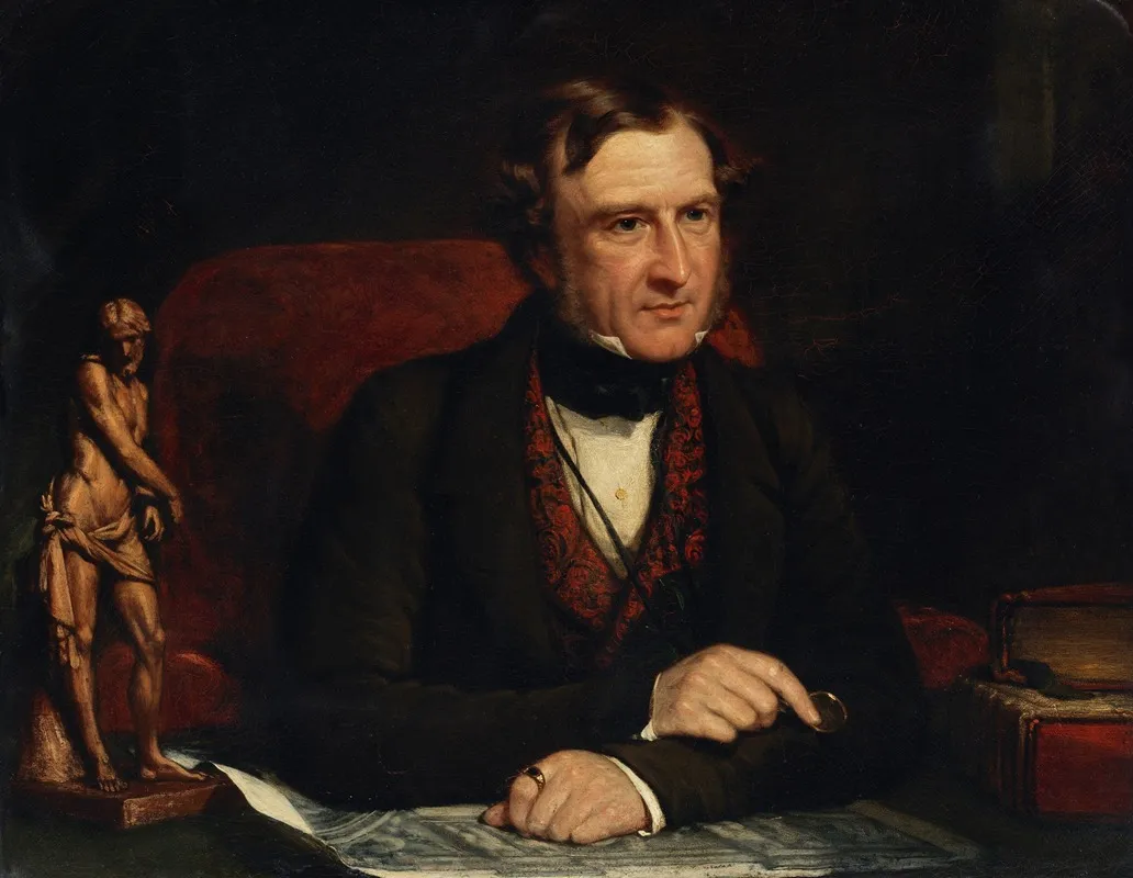 Portrait Of Thomas Wyse 1791 1862 Politician Writer And Diplomat Wall Art by John Partridge - High-Resolution Digital Print