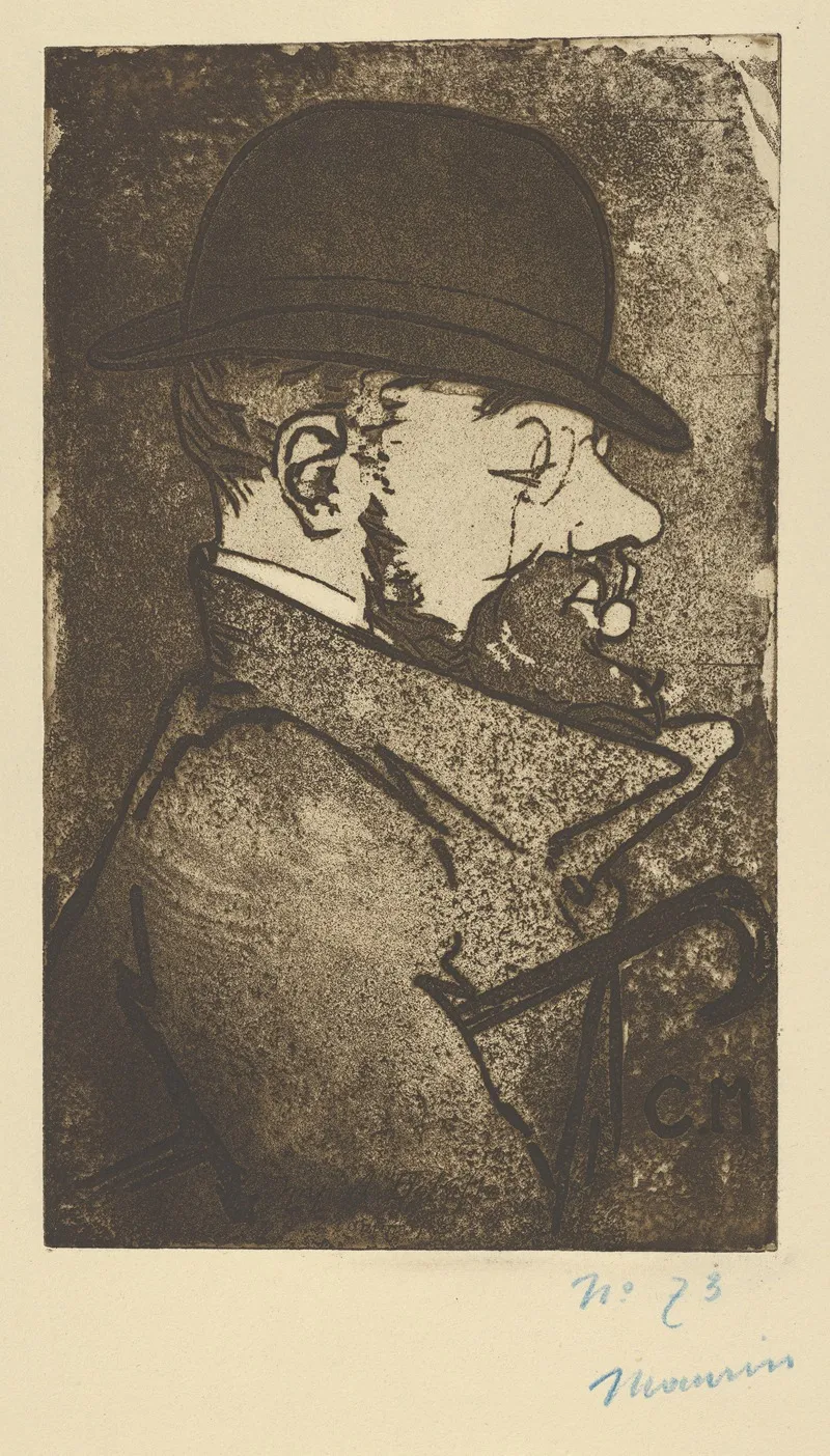 Portrait Of Toulouse Lautrec Portrait De Toulouse Lautrec From Lestampe Originale Wall Art by Charles Maurin - High-Resolution Digital Print