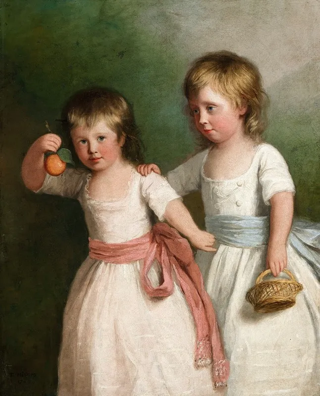 Portrait Of Two Children 4 Wall Art by Thomas Hickey - High-Resolution Digital Print