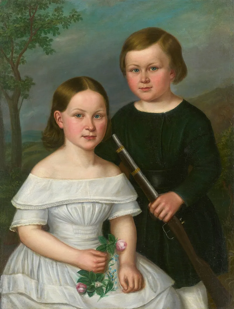 Portrait Of Two Children 5 Wall Art by Dominik Weber - High-Resolution Digital Print