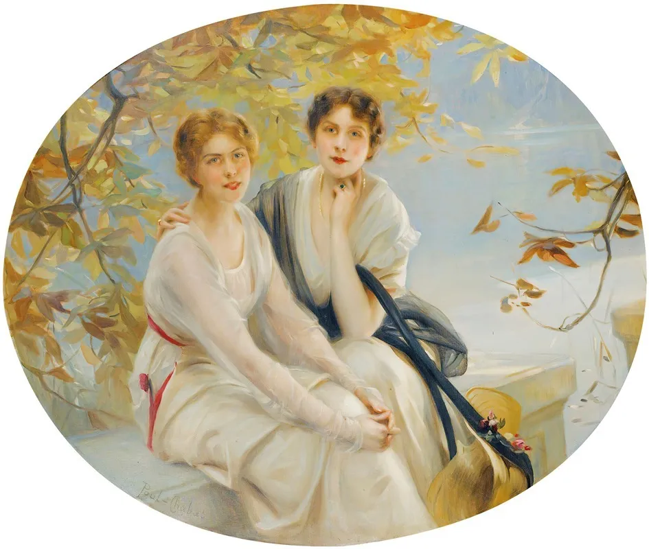Portrait Of Two Young Women Wall Art by Paul Émile Chabas - High-Resolution Digital Print