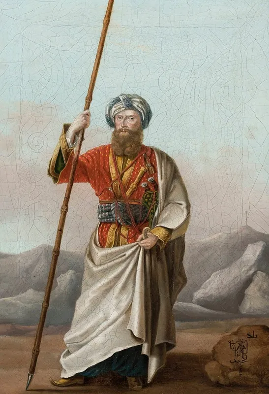 Portrait Of Waclaw Rzewuski Nicknamed Emir Wall Art by Kazimierz Żwan - High-Resolution Digital Print