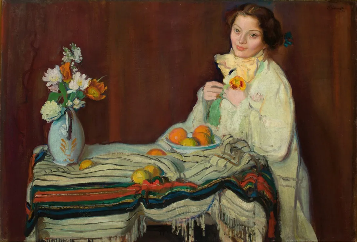 Portrait Of Wife At The Table