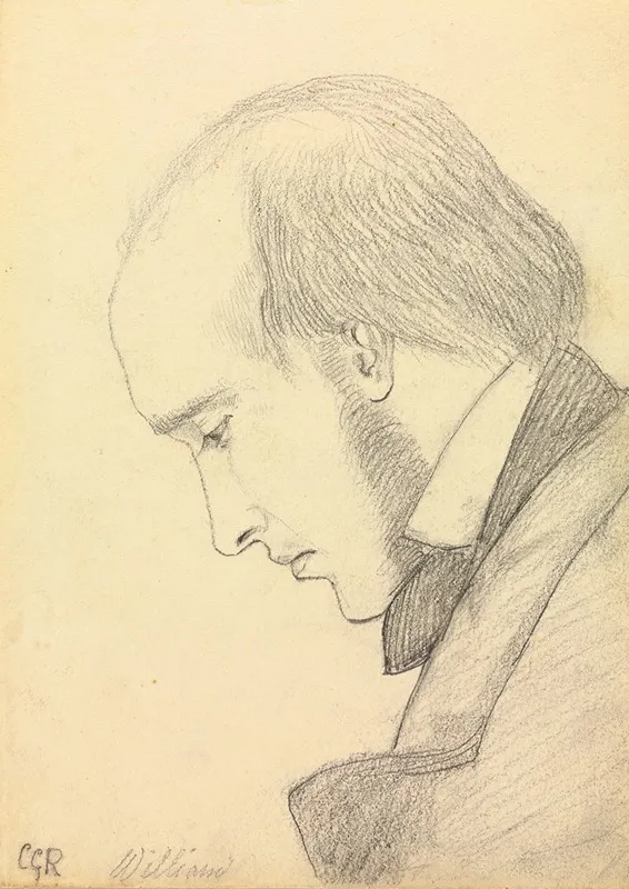 Portrait Of William Michael Rossetti Wall Art by Christina Georgina Rossetti - High-Resolution Digital Print
