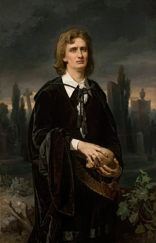 Portrait Of Wincenty Rapacki In The Role Of Hamlet Wall Art by Karol Miller - High-Resolution Digital Print