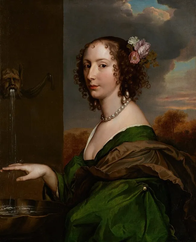 Portrait Of Woman Countess Of Carlisle Called Lucy Percy Wall Art by Adriaen Hanneman - High-Resolution Digital Print