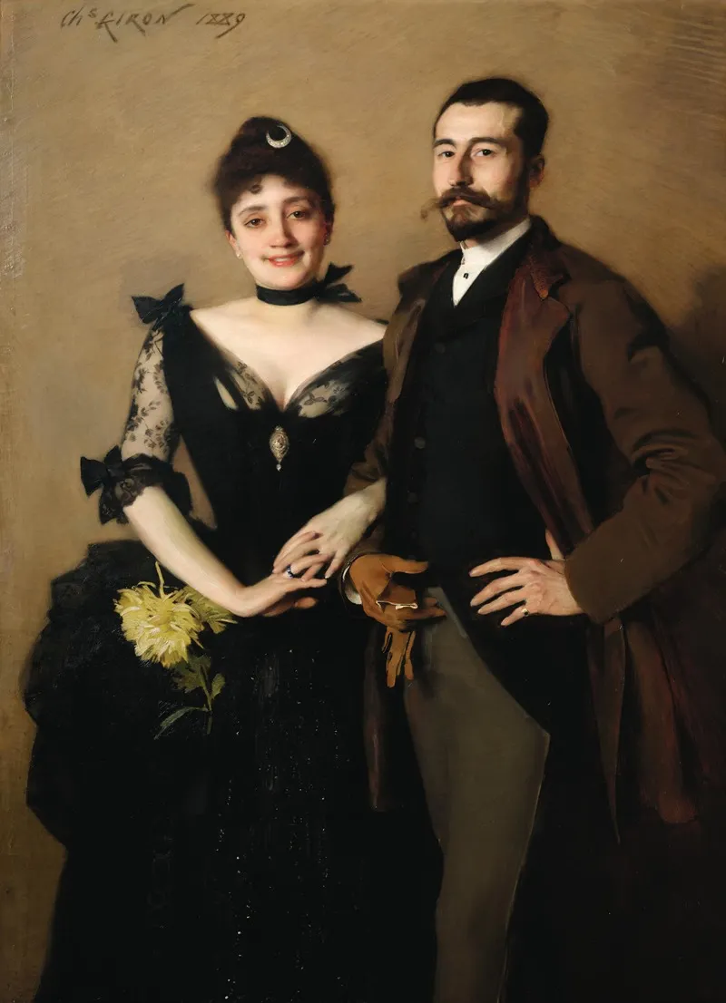 Portrait Of Zoё Lucie Betty De Rothschild 1863 1916 And Leon Lambert 1851 1919