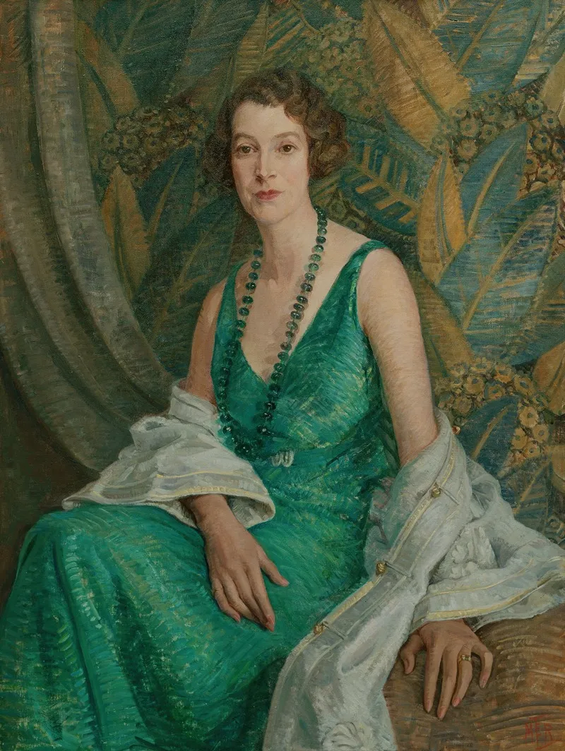 Portrait Painting Of Mrs N S Falla Wall Art by Mary Elizabeth Tripe - High-Resolution Digital Print