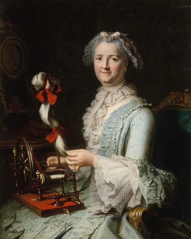 Portrait Presume De Francoise Marie Pouget Seconde Femme De Chardin Wall Art by Jacques-André-Joseph Aved - High-Resolution Digital Print