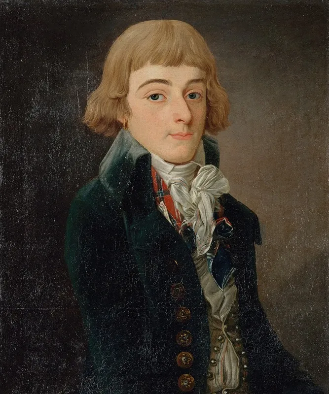 Portrait Presume De Louis Antoine De Saint Just 1767 1794 Conventionnel Wall Art by François Bonneville - High-Resolution Digital Print