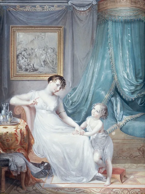 Portrait Presume De Madame Marie Alexandre Vincent Et De Son Fils Andre Wall Art by Marie-Gabrielle Capet - High-Resolution Digital Print