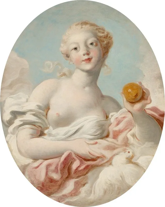 Portrait Said To Be Mademoiselle Marie Catherine Colombe As Venus Wall Art by Jean-Honoré Fragonard - Canvas Print