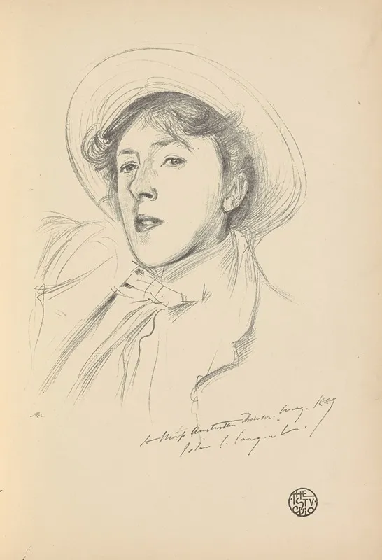 Portrait Sketch Of Miss Paget Vernon Lee Wall Art by John Singer Sargent - High-Resolution Digital Print