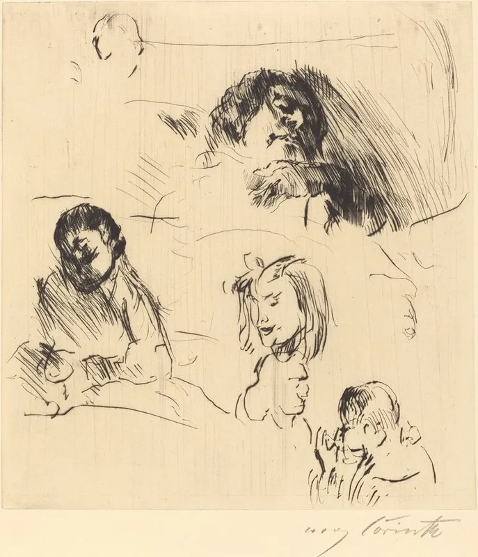 Portrait Sketches Verschiedene Bilnisstudien Wall Art by Lovis Corinth - High-Resolution Digital Print