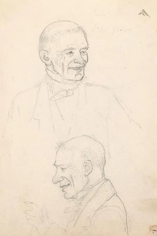 Portrait Studies Of A Man Wall Art by Adolph Tidemand - High-Resolution Digital Print