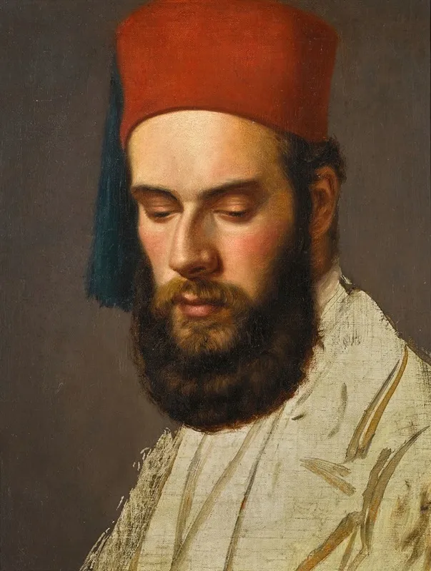 Portrait Study Of A Gentleman Wall Art by Circle of Horace Vernet - High-Resolution Digital Print