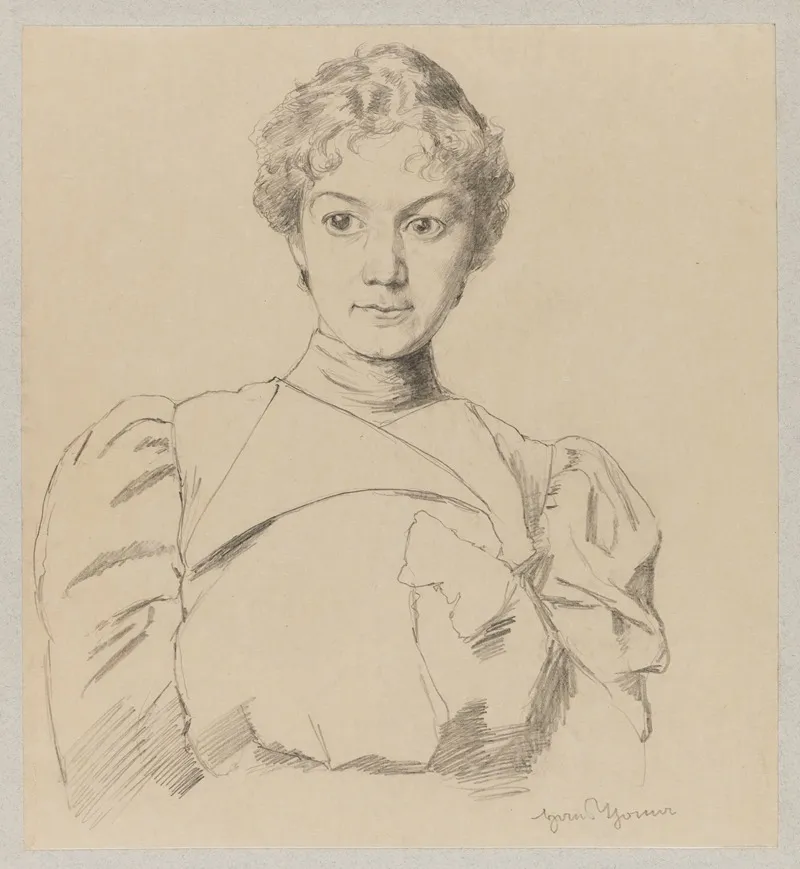 Portrait Study Of A Young Woman 2 Wall Art by Hans Thoma - High-Resolution Digital Print