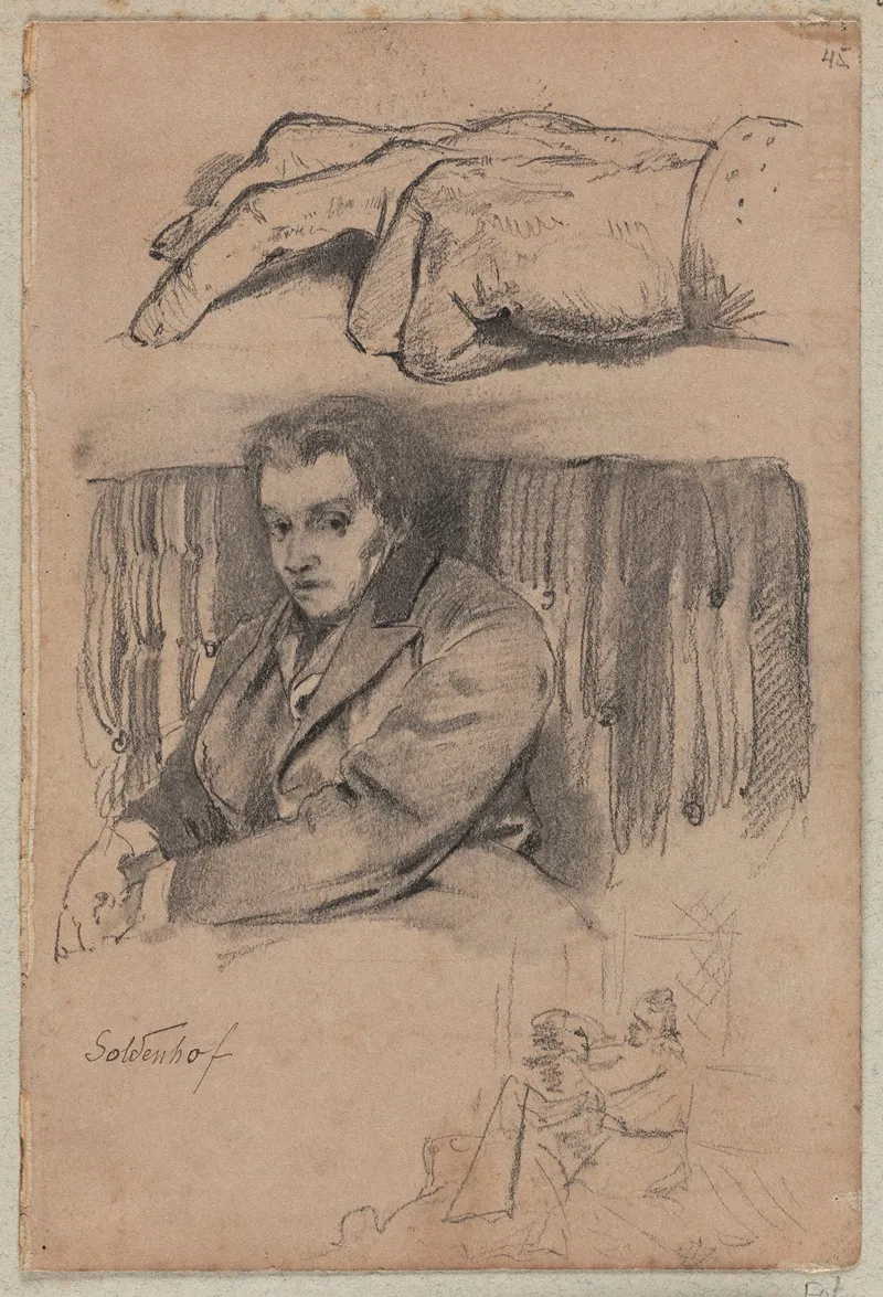 Portrait Study Of Soldenhof Study Of The Left Hand Sketch Of The Figure Wall Art by Władysław Czachórski - High-Resolution Digital Print