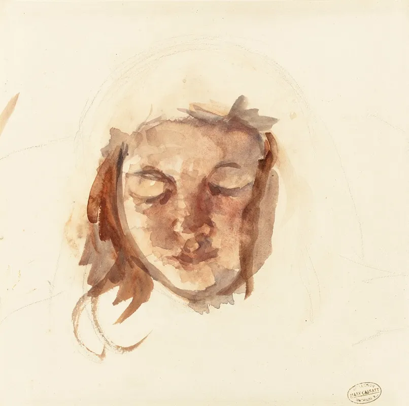 Portrait Study Of Young Girl Wall Art by Mary Cassatt - High-Resolution Digital Print
