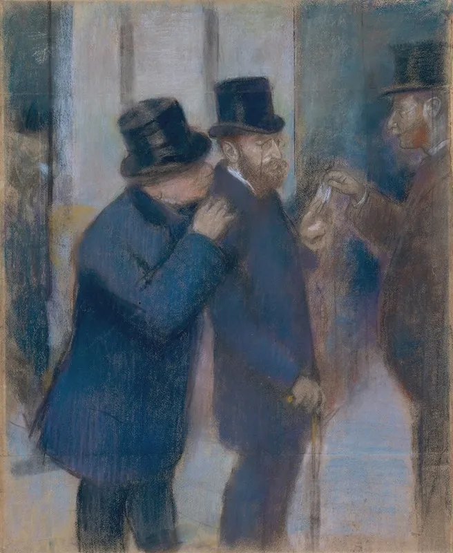 Portraits At The Stock Exchange 2 Wall Art by Edgar Degas - High-Resolution Digital Print