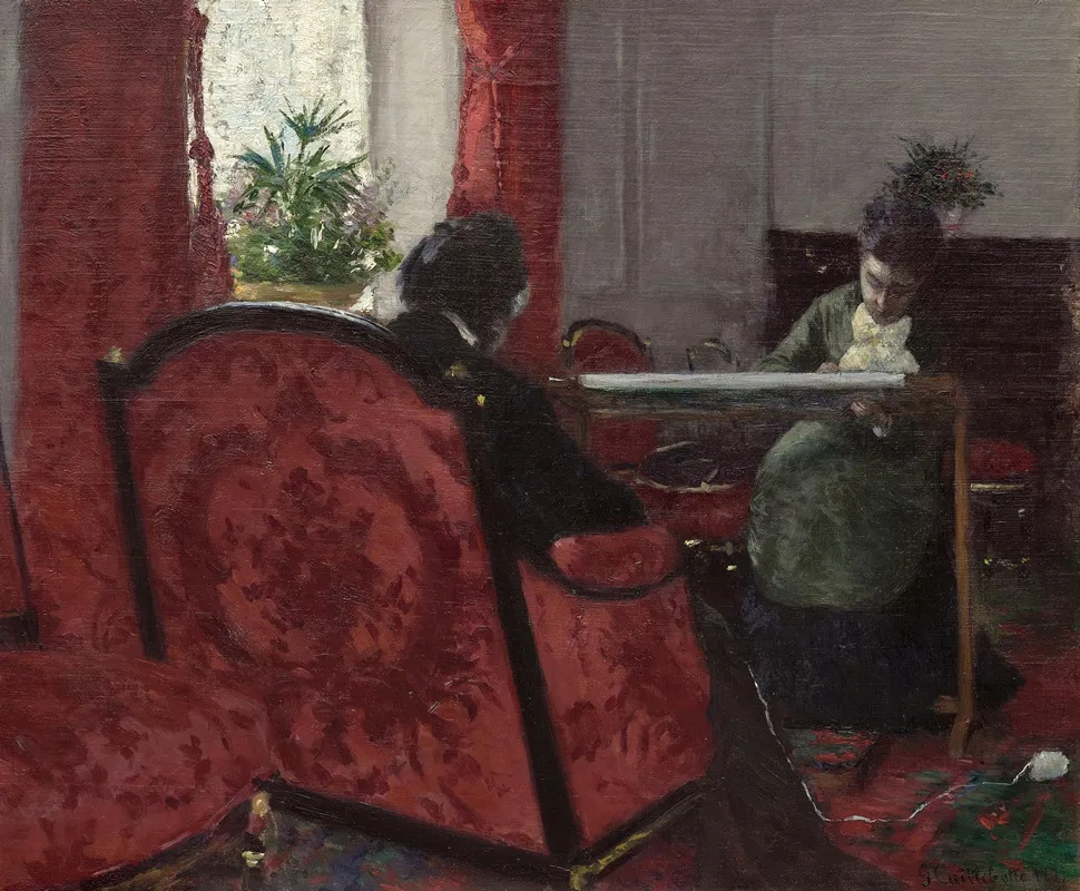 Portraits Dans Un Interieur Wall Art by Gustave Caillebotte - High-Resolution Digital Print