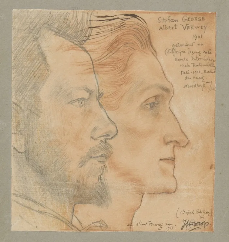 Portraits Of Albert Verwey And Stefan George Wall Art by Jan Toorop - High-Resolution Digital Print