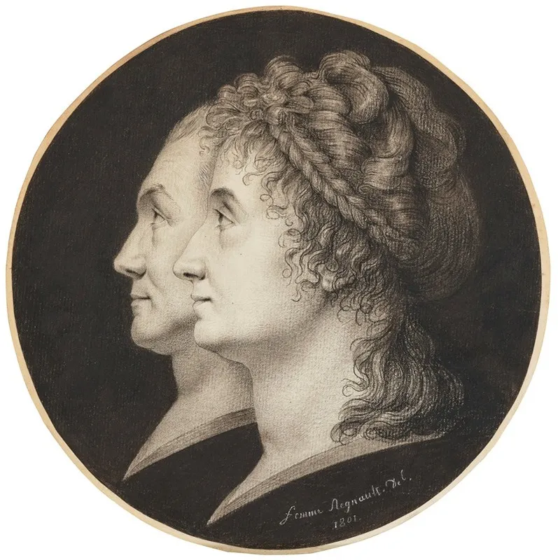 Portraits Of Jean Francois Heurtier And Marie Victorie Heurtier In Profile Wall Art by Sophie Regnault - High-Resolution Digital Print