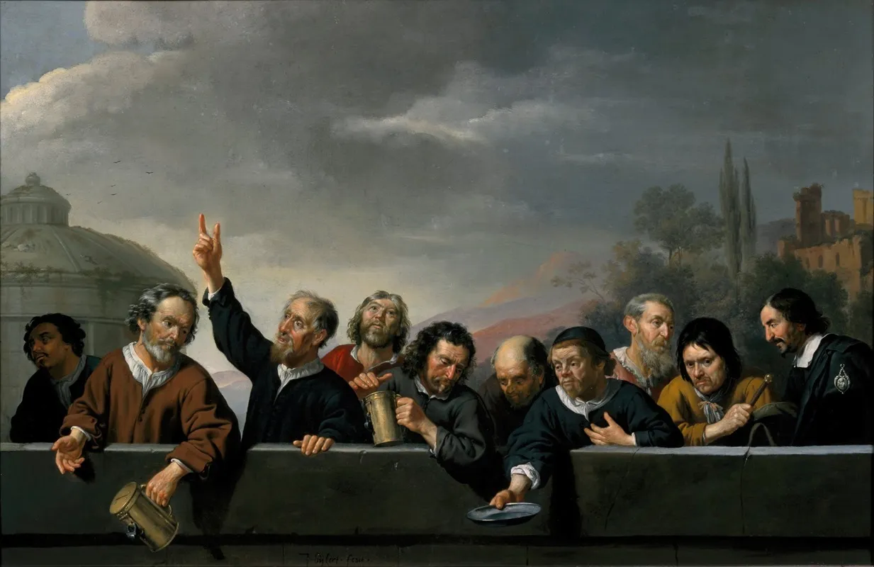 Portraits Of The Inhabitants At St Jobsgasthuis In Utrecht Wall Art by Jan Van Bijlert - High-Resolution Digital Print
