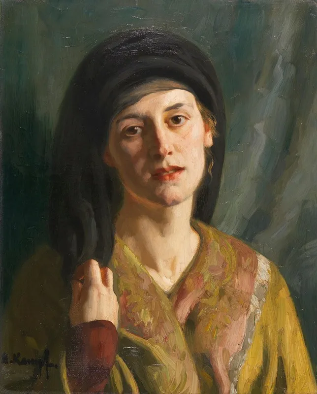 Portrat Einer Frau In Orientalischem Gewand Wall Art by Arthur Kampf - High-Resolution Digital Print