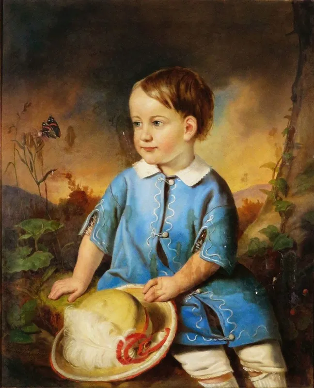 Portrat Eines Knaben Mit Hut Wall Art by Adam Brenner - High-Resolution Digital Print