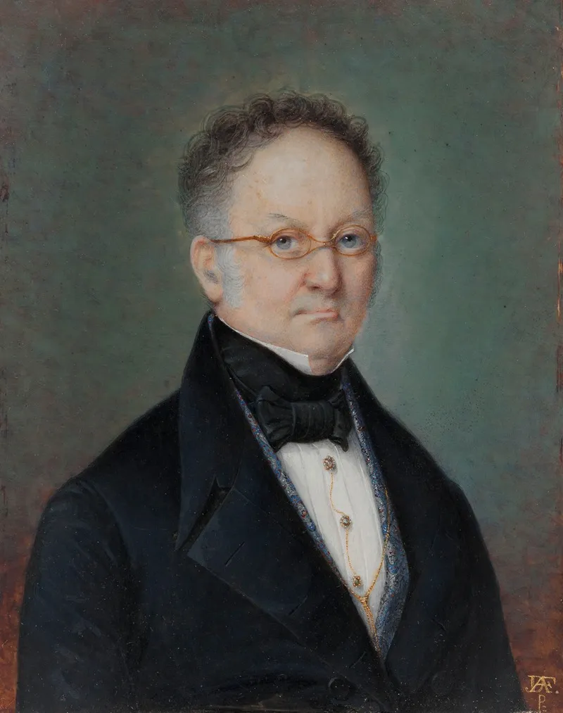 Portret Starszego Mezczyzny W Granatowym Surducie Wall Art by Jeremiasz David Aleksander Fiorino - High-Resolution Digital Print