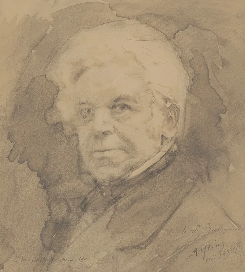 Portret Van Adolphe Burggraeve 1806 1902 Hoogleraar Aan De Faculteit Geneeskunde Te Gent