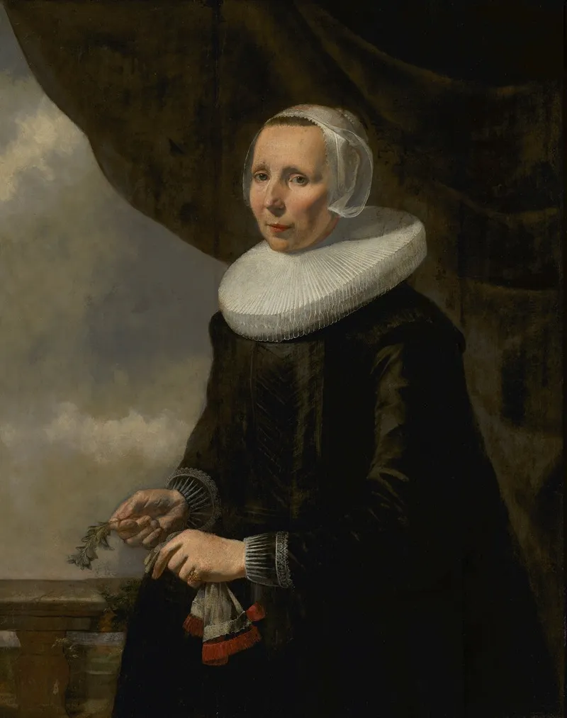 Portret Van Aechje Claesdr Moer 1585 1640 Wall Art by Caesar Van Everdingen - High-Resolution Digital Print