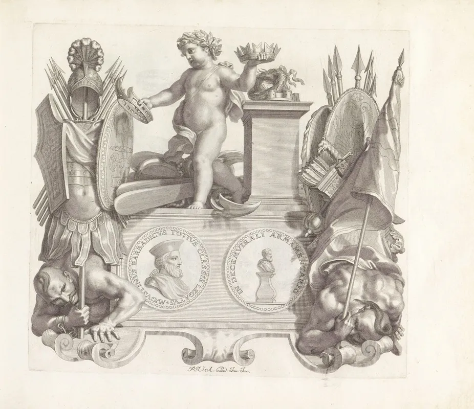 Portret Van Agostino Barbarigo En De Personificatie Van Ambitie Wall Art by Robert van Audenaerde - High-Resolution Digital Print