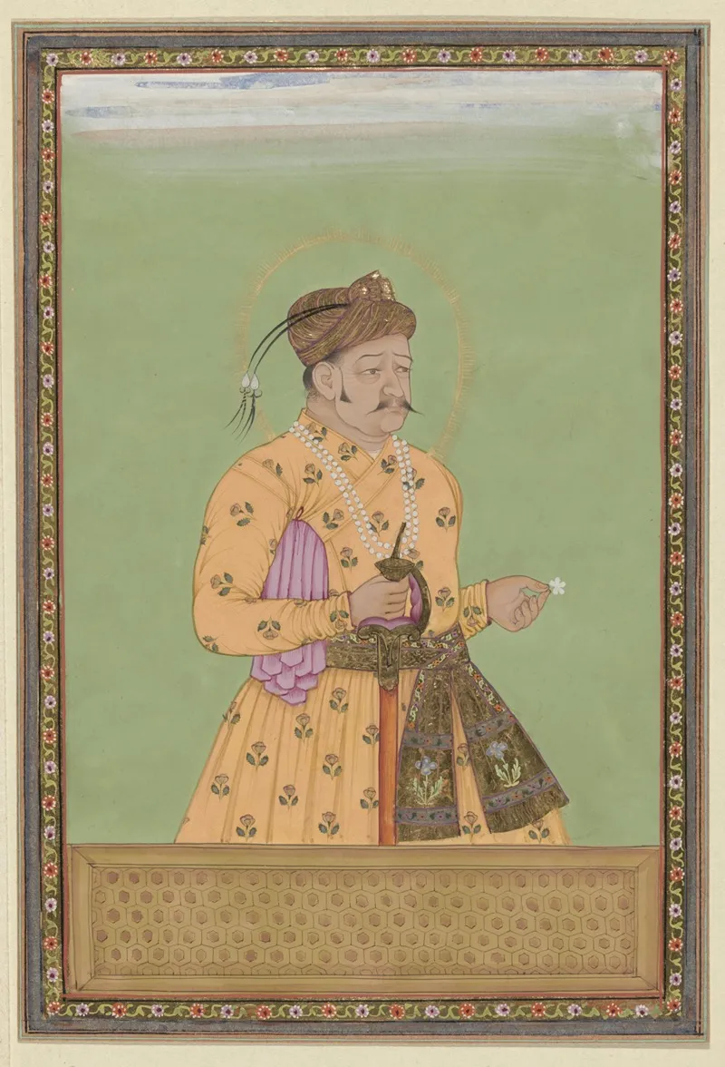 Portret Van Akbar Padshah De Zoon Van Humayun Die Na Zijn Vader Regeerde In Hindustan