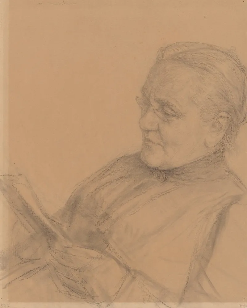 Portret Van Barendina Hermina Muhring Lezende