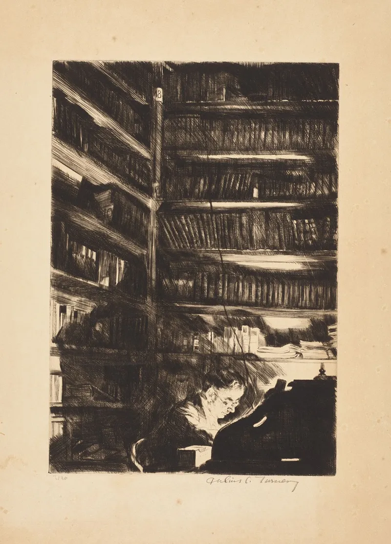 Portret Van C Loontiens Stadsbibliothecaris Wall Art by Julius Collen Turner - High-Resolution Digital Print
