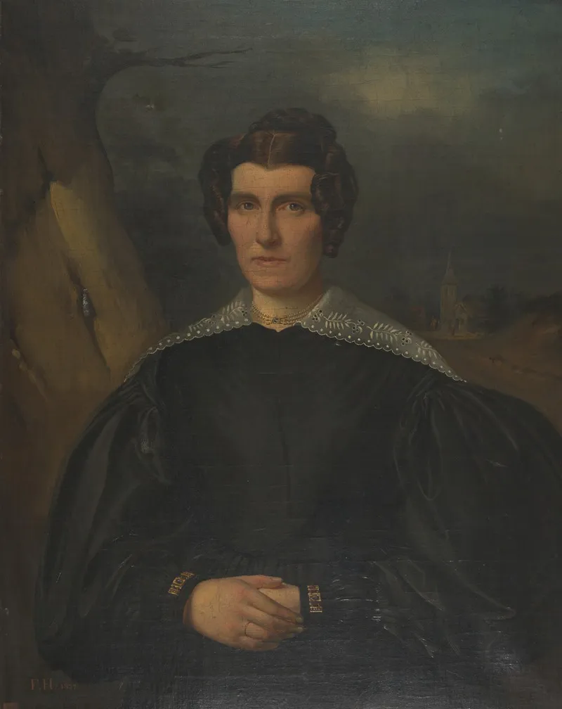 Portret Van Christine Josephine Dons De Lovendeghem Echtgenote Van Charles Joseph Marie Dhane De Steenhuyse Wall Art by Felix Jean Ferdinand Heyndrickx - High-Resolution Digital Print