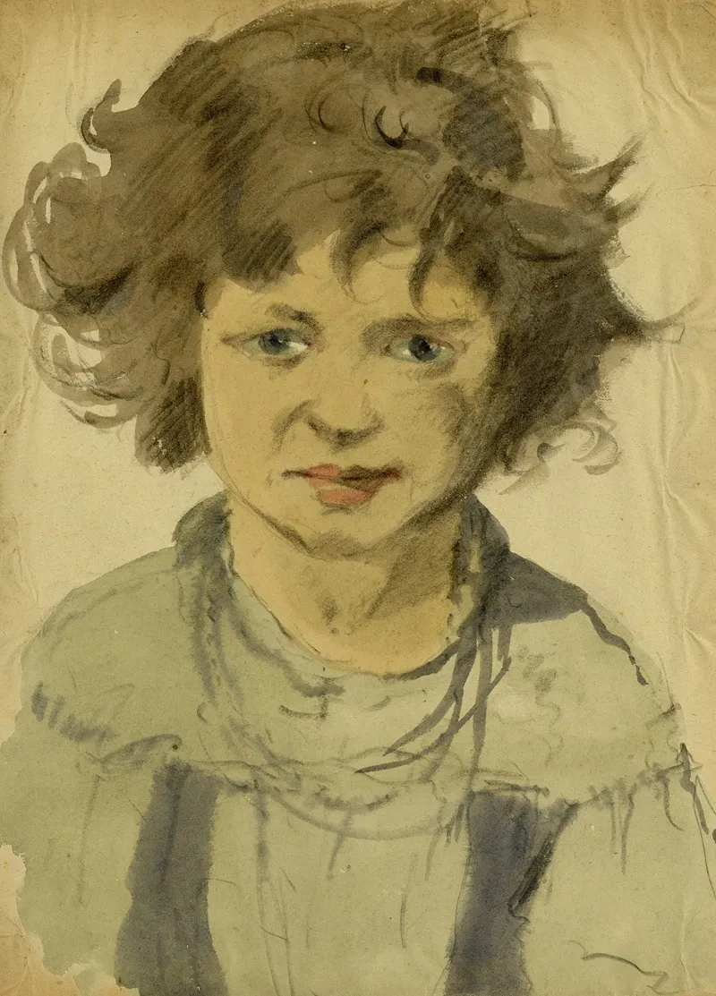 Portret Van Een Kind Wall Art by Alfred Ost - High-Resolution Digital Print