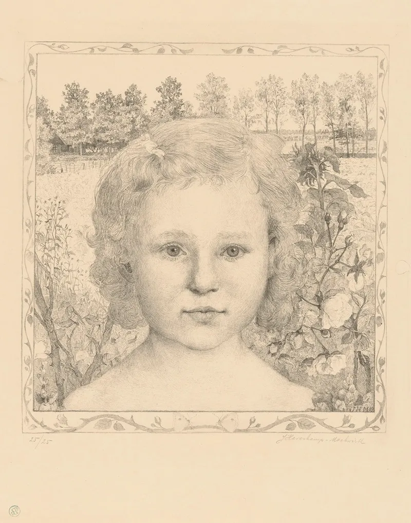 Portret Van Een Onbekend Meisje In Landschap
