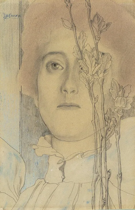 Portret Van Een Onbekende Vrouw Wall Art by Jan Toorop - High-Resolution Digital Print