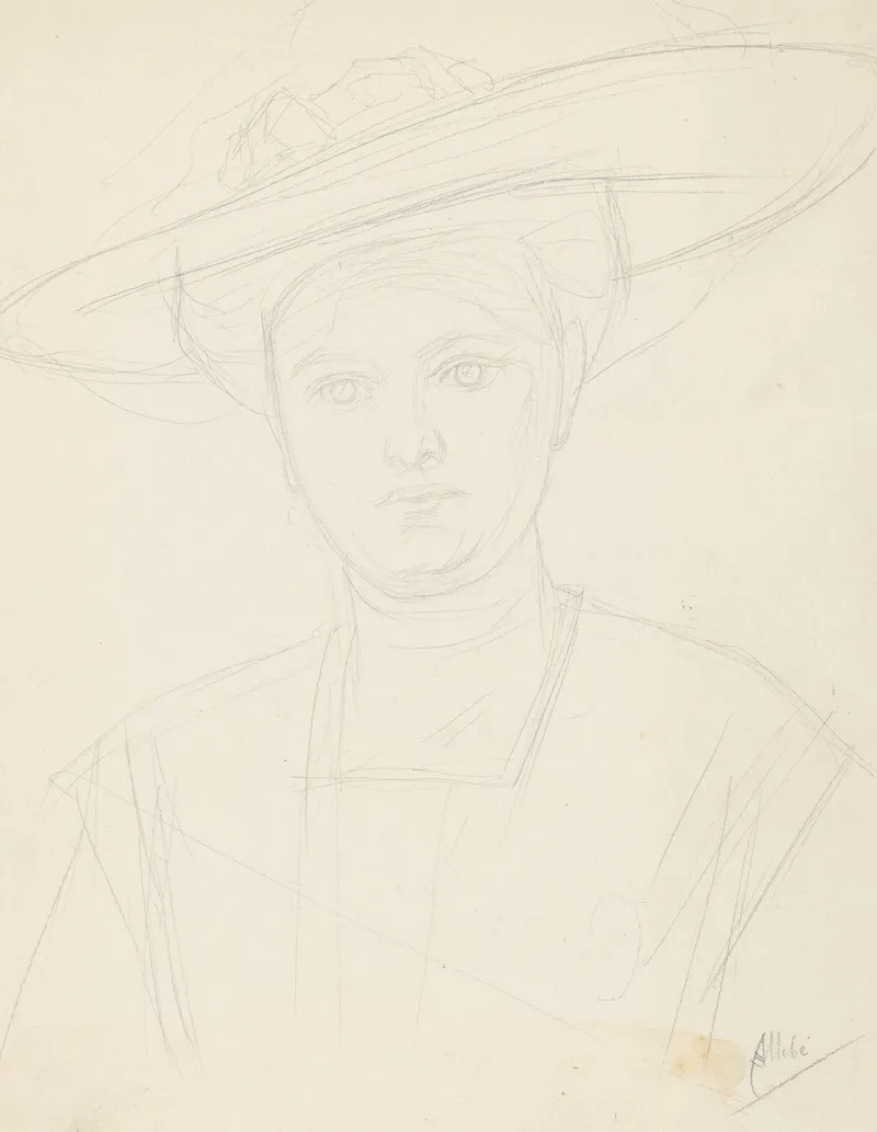 Portret Van Een Vrouw Met Een Hoed 2