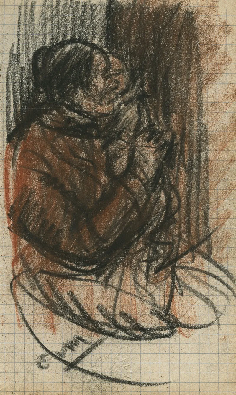 Portret Van Een Zittende Vrouw Profiel