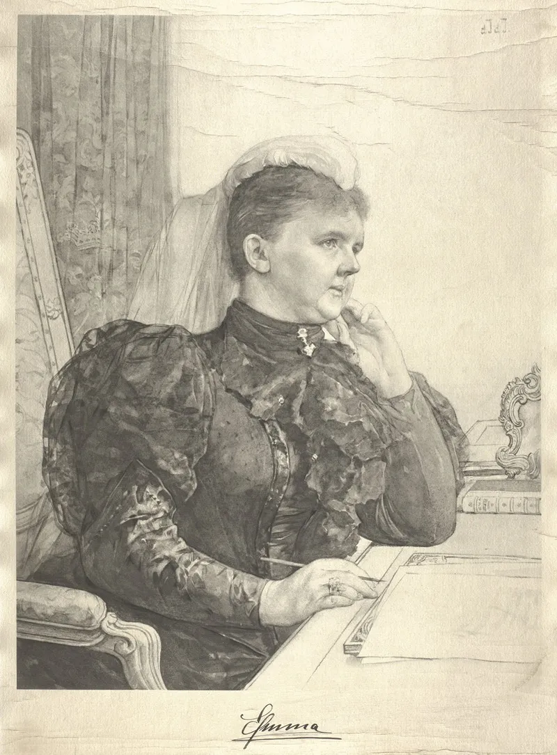 Portret Van Emma Koningin Regentes Der Nederlanden 2