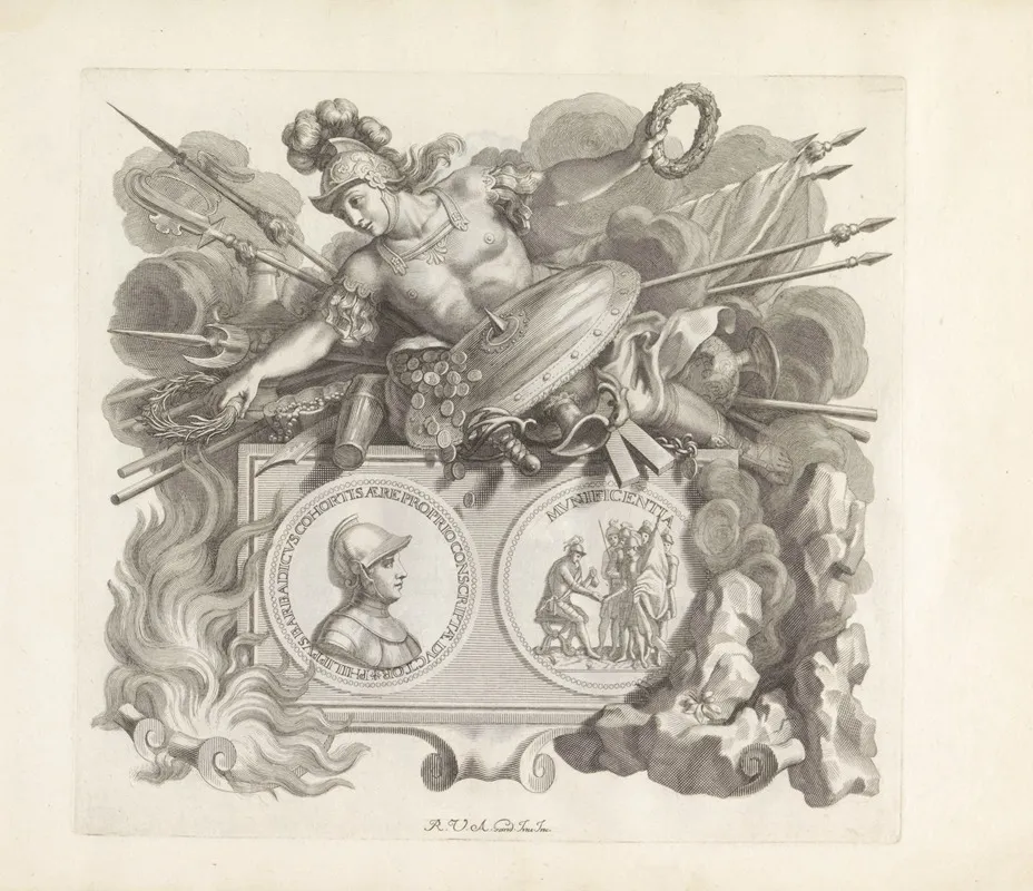 Portret Van Filippo Barbarigo En De Personificatie Van Oorlog Of Militaire Overwinning Wall Art by Robert van Audenaerde - High-Resolution Digital Print