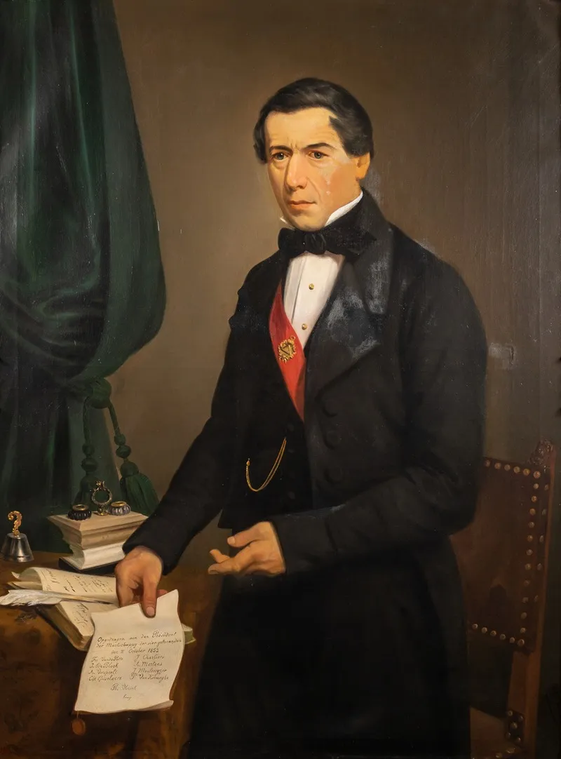 Portret Van Francois Van De Putte Voorzitter Van De Maatschappij Der Vier Gekroonden Wall Art by Alphonse Gérard De Pauw - High-Resolution Digital Print
