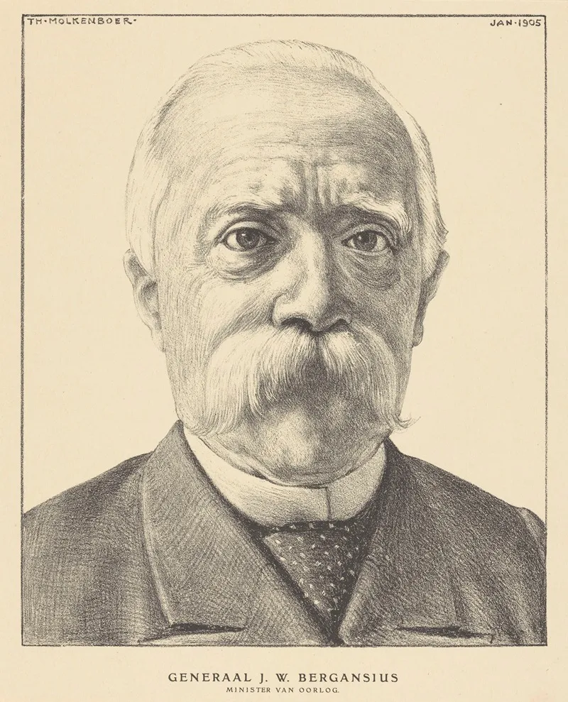 Portret Van Generaal Johannes Willem Bergansius Wall Art by Theo Molkenboer - High-Resolution Digital Print